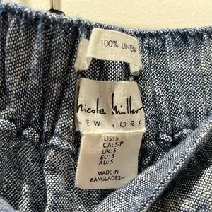 NICOLE MILLER COLORED DENIM PANTS…100% LINEN-SO COMFY🖤🫶 SIZE: S/P